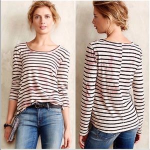 Anthro PureGood Tie Dye Striped Long Sleeve Top